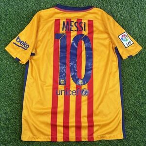 BARCELONA 2015/2016 AWAY #10 LEO MESSI SHIRT SOCCER JERSEY CAMISA NIKE YOUTH XL